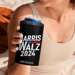 Harris Walz Waltz 2024 4 in 1 Can Cooler Tumbler Kamala Presidential Election TB10 Print Your Wear