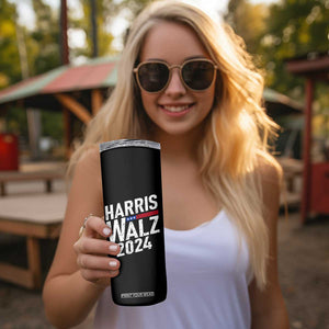 Harris Walz Waltz 2024 Skinny Tumbler Kamala Presidential Election TB10 Print Your Wear