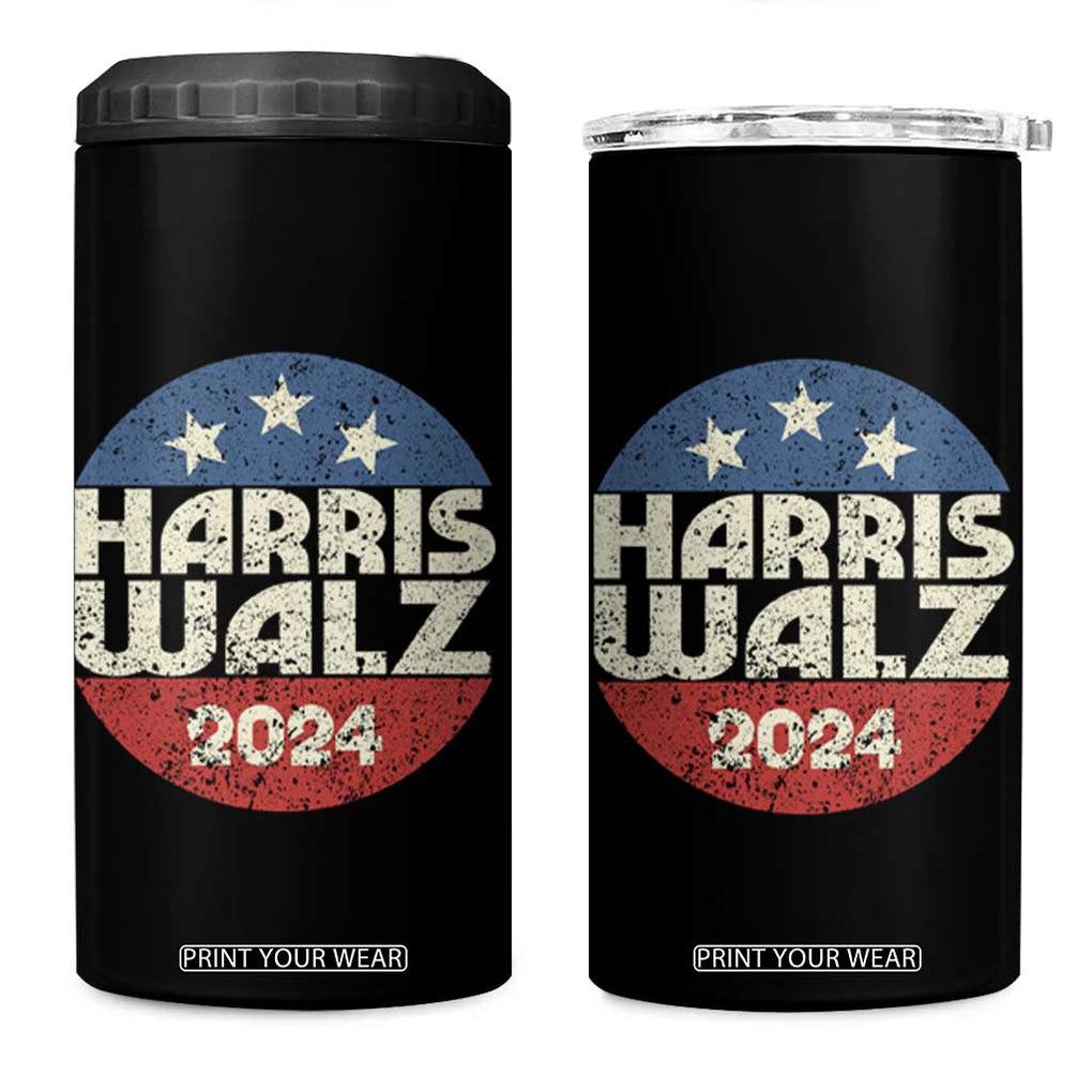 Harris Walz 2024 Election 4 in 1 Can Cooler Tumbler Tim Walzt Kamala Madam President TB10 One Size: 16 oz Black Print Your Wear