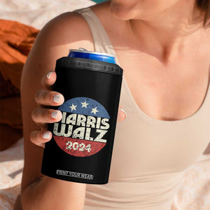 Harris Walz 2024 Election 4 in 1 Can Cooler Tumbler Tim Walzt Kamala Madam President TB10 Print Your Wear