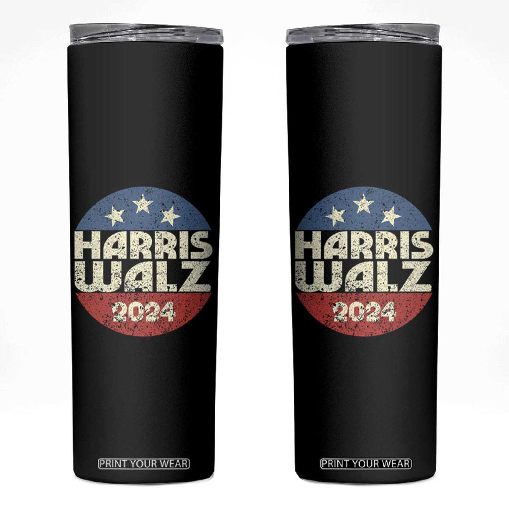 Harris Walz 2024 Election Skinny Tumbler Tim Walzt Kamala Madam President TB10 Black Print Your Wear