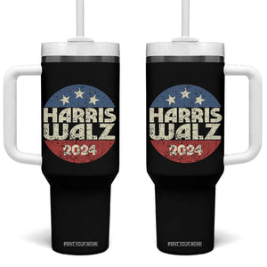 Harris Walz 2024 Election Tumbler With Handle Tim Walzt Kamala Madam President TB10 One Size: 40 oz Black Print Your Wear