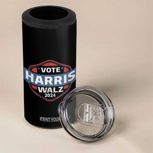 Harris Walz Waltz 2024 4 in 1 Can Cooler Tumbler Vote Kamala Presidential Election Vintage Retro TB10 Print Your Wear