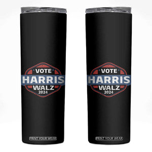 Harris Walz Waltz 2024 Skinny Tumbler Vote Kamala Presidential Election Vintage Retro TB10 Black Print Your Wear