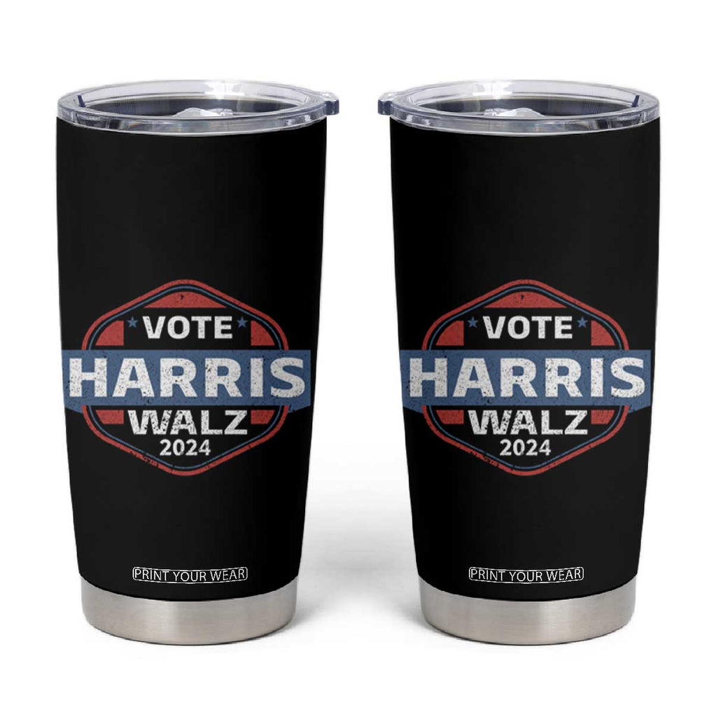 Harris Walz Waltz 2024 Tumbler Cup Vote Kamala Presidential Election Vintage Retro TB10 Black Print Your Wear