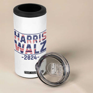 Harris Walz 2024 Election 4 in 1 Can Cooler Tumbler Tim Walzt Kamala Madam President American Flag TB10 Print Your Wear