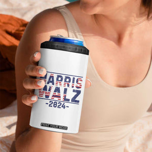 Harris Walz 2024 Election 4 in 1 Can Cooler Tumbler Tim Walzt Kamala Madam President American Flag TB10 Print Your Wear