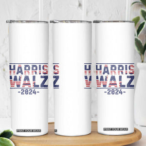 Harris Walz 2024 Election Skinny Tumbler Tim Walzt Kamala Madam President American Flag TB10 Print Your Wear