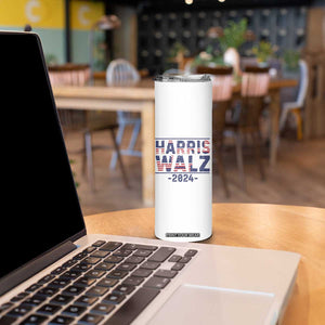 Harris Walz 2024 Election Skinny Tumbler Tim Walzt Kamala Madam President American Flag TB10 Print Your Wear