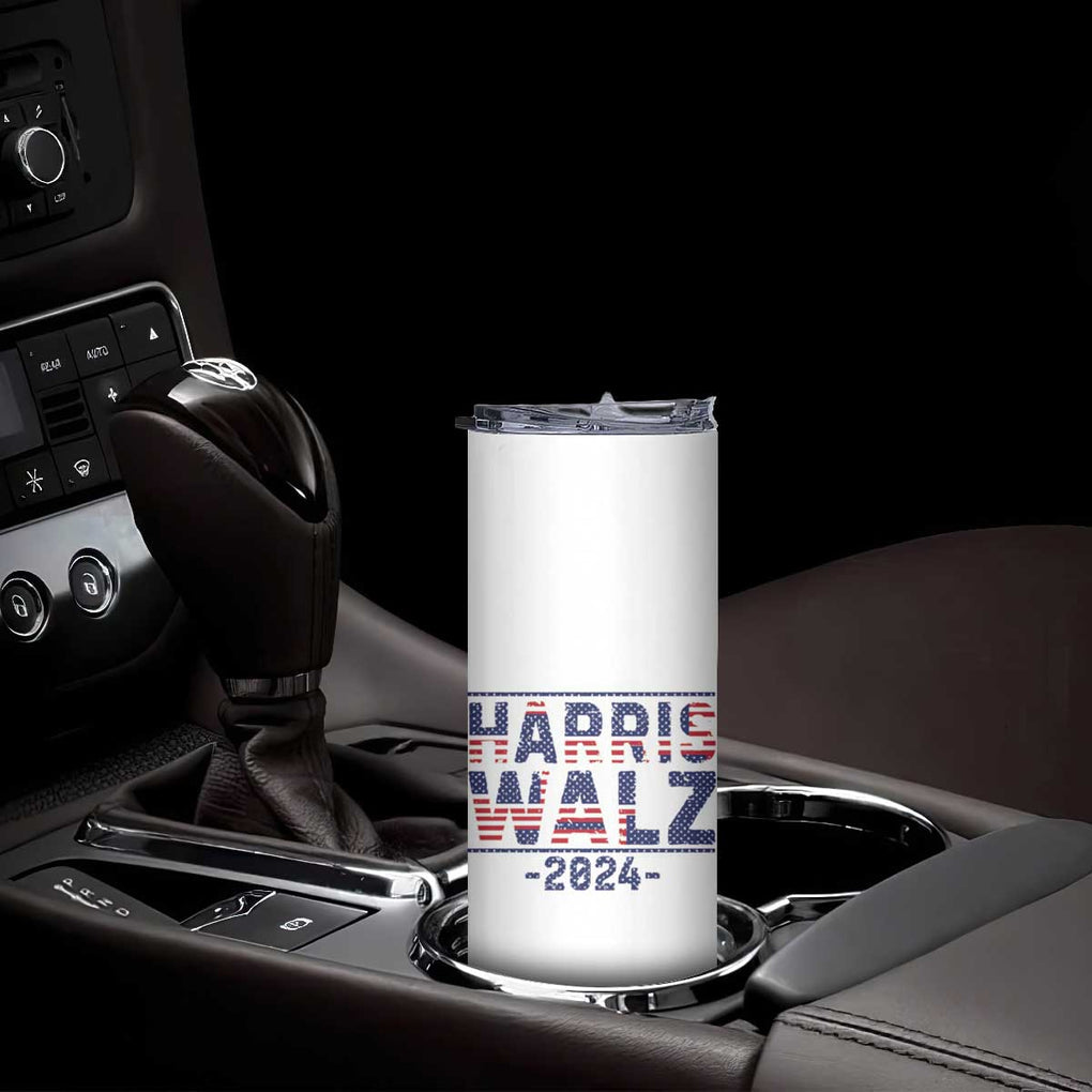 Harris Walz 2024 Election Skinny Tumbler Tim Walzt Kamala Madam President American Flag TB10 Print Your Wear