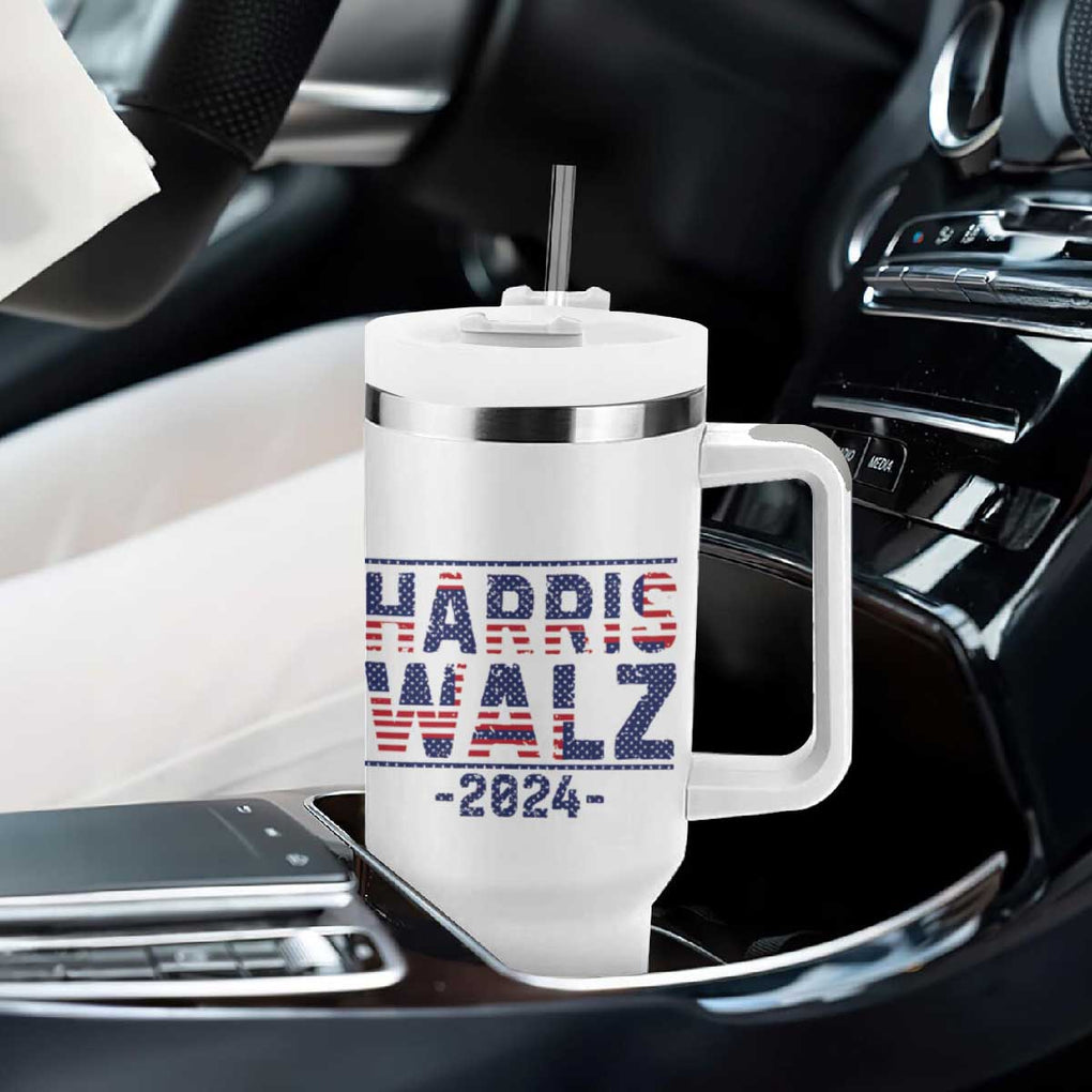 Harris Walz 2024 Election Tumbler With Handle Tim Walzt Kamala Madam President American Flag TB10 Print Your Wear