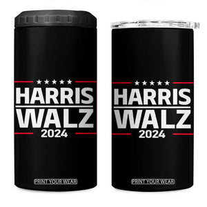 Harris Walz Waltz 2024 4 in 1 Can Cooler Tumbler Kamala Presidential Election TB10 One Size: 16 oz Black Print Your Wear