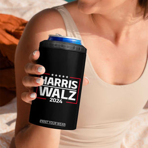 Harris Walz Waltz 2024 4 in 1 Can Cooler Tumbler Kamala Presidential Election TB10 Print Your Wear