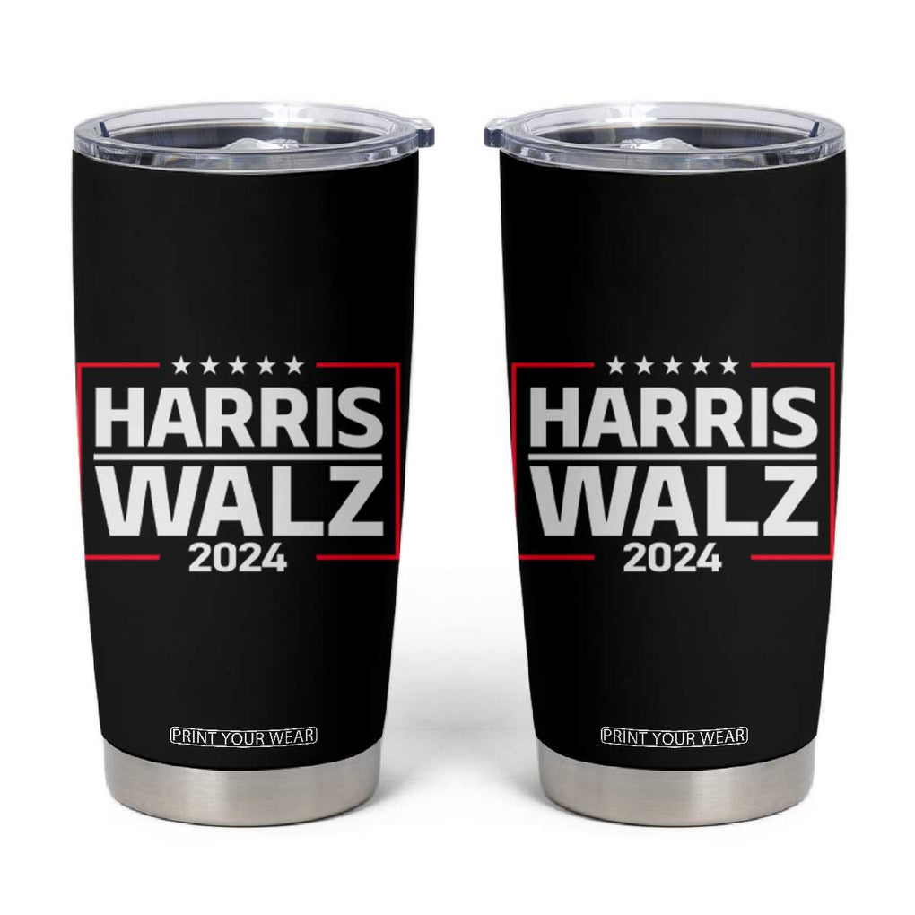 Harris Walz Waltz 2024 Tumbler Cup Kamala Presidential Election TB10 Black Print Your Wear