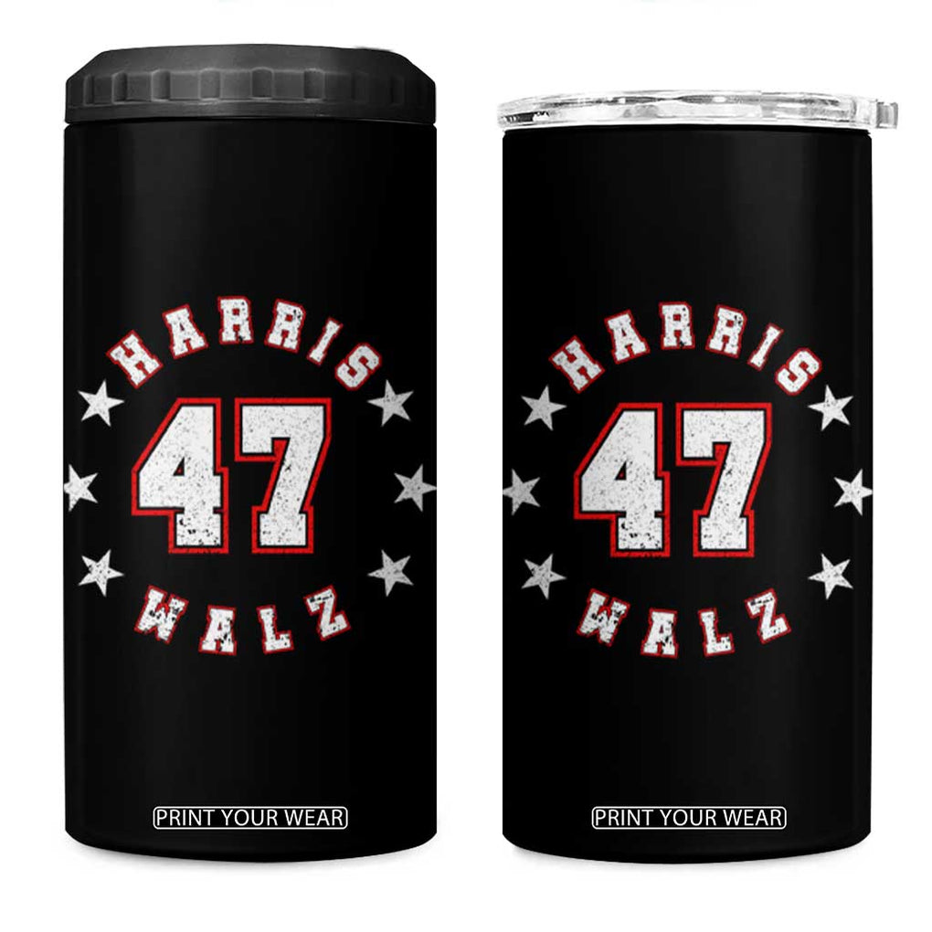 Kamala Harris Walz Waltz 2024 4 in 1 Can Cooler Tumbler 47 th President USA America 2024 Election TB10 One Size: 16 oz Black Print Your Wear