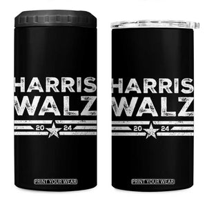 Harris Walz 2024 4 in 1 Can Cooler Tumbler Kamala Tim Walzt Presidential Election Retro Stripe TB10 One Size: 16 oz Black Print Your Wear