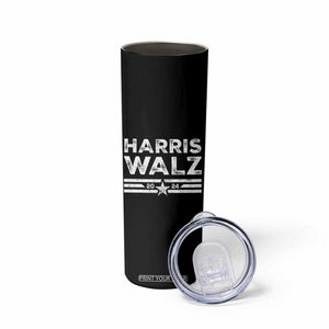 Harris Walz 2024 Skinny Tumbler Kamala Tim Walzt Presidential Election Retro Stripe TB10 Print Your Wear