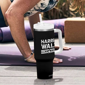 Harris Walz 2024 Tumbler With Handle Kamala Tim Walzt Presidential Election Retro Stripe TB10 Print Your Wear