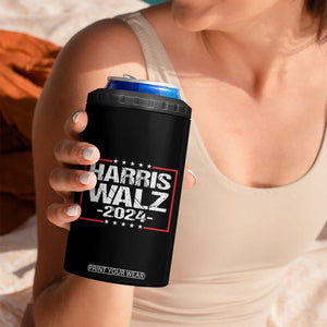 Harris Walz 2024 4 in 1 Can Cooler Tumbler Kamala Tim Walzt Presidential Election TB10 Print Your Wear