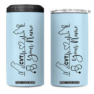 Personalized Vet Tech 4 in 1 Can Cooler Tumbler Custom Name Vet Staff Appreciation Gift Tarot Card TB10 One Size: 16 oz Blue Print Your Wear