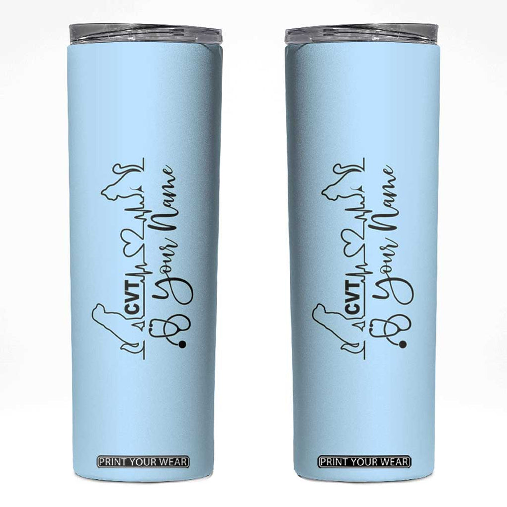 Personalized Vet Tech Skinny Tumbler Custom Name Vet Staff Appreciation Gift Tarot Card TB10 Blue Print Your Wear