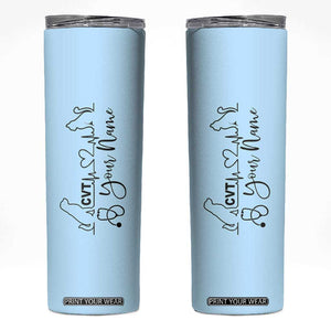 Personalized Vet Tech Skinny Tumbler Custom Name Vet Staff Appreciation Gift Tarot Card TB10 Blue Print Your Wear