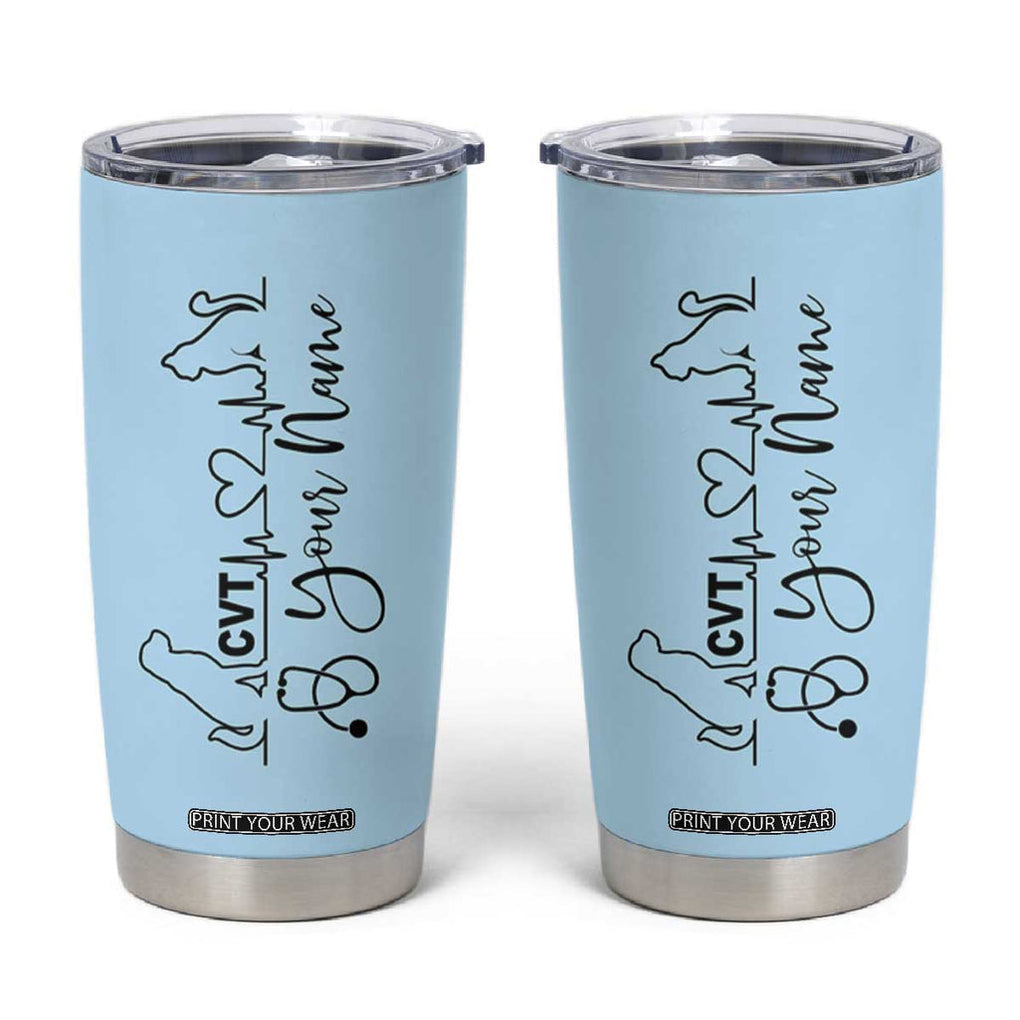 Personalized Vet Tech Tumbler Cup Custom Name Vet Staff Appreciation Gift Tarot Card TB10 Blue Print Your Wear