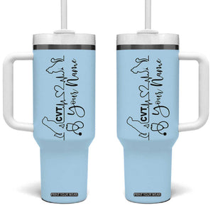 Personalized Vet Tech Tumbler With Handle Custom Name Vet Staff Appreciation Gift Tarot Card TB10 One Size: 40 oz Blue Print Your Wear