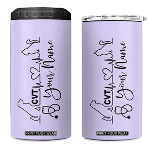 Personalized Vet Tech 4 in 1 Can Cooler Tumbler Tarot Card Custom Name Vet Staff Appreciation Gift TB10 One Size: 16 oz Pastel Purple Print Your Wear