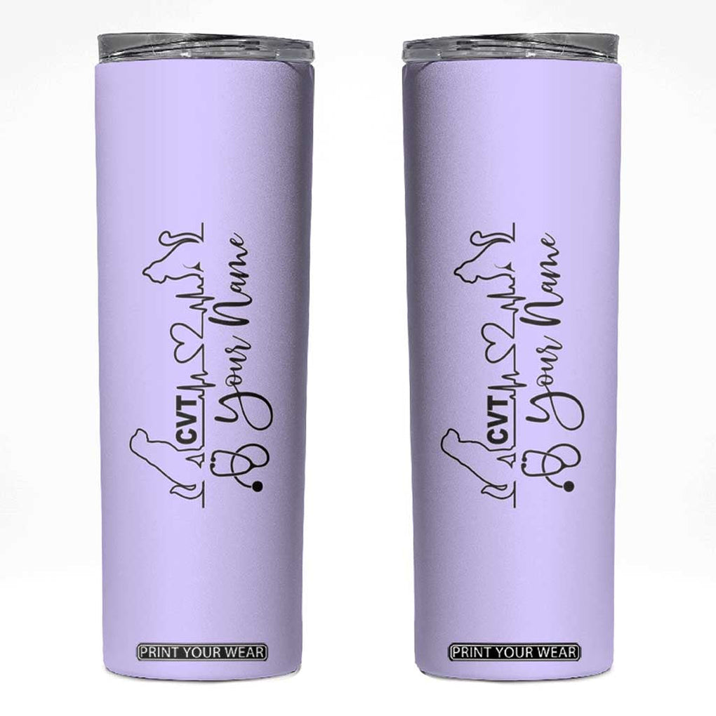 Personalized Vet Tech Skinny Tumbler Tarot Card Custom Name Vet Staff Appreciation Gift TB10 Pastel Purple Print Your Wear