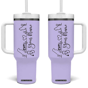 Personalized Vet Tech Tumbler With Handle Tarot Card Custom Name Vet Staff Appreciation Gift TB10 One Size: 40 oz Pastel Purple Print Your Wear