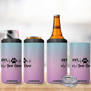 Personalized Vet Tech 4 in 1 Can Cooler Tumbler Custom Name Funny Vet Staff Appreciation Gift Tarot Card TB10 Print Your Wear