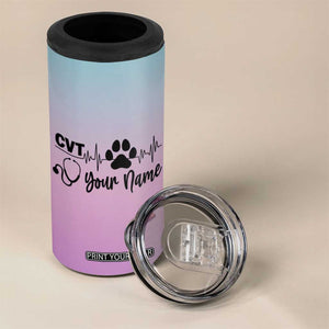 Personalized Vet Tech 4 in 1 Can Cooler Tumbler Custom Name Funny Vet Staff Appreciation Gift Tarot Card TB10 Print Your Wear