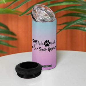 Personalized Vet Tech 4 in 1 Can Cooler Tumbler Custom Name Funny Vet Staff Appreciation Gift Tarot Card TB10 Print Your Wear