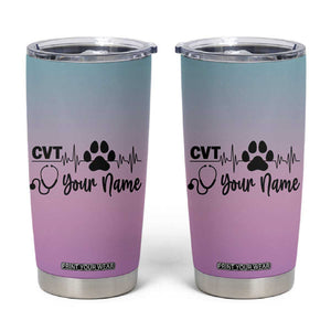 Personalized Vet Tech Tumbler Cup Custom Name Funny Vet Staff Appreciation Gift Tarot Card TB10 Multiple Print Your Wear