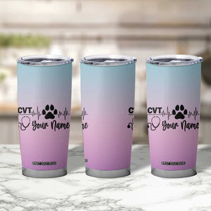 Personalized Vet Tech Tumbler Cup Custom Name Funny Vet Staff Appreciation Gift Tarot Card TB10 Print Your Wear