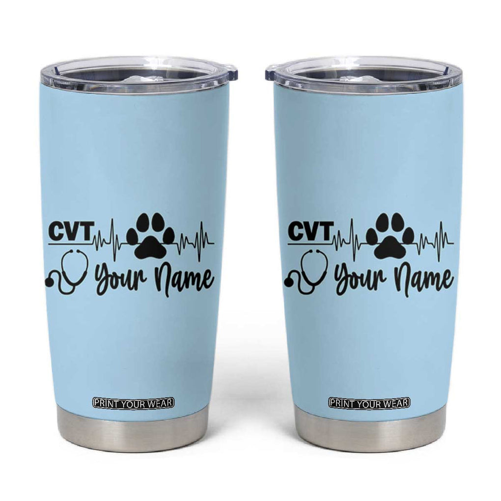 Personalized Vet Tech Tumbler Cup Vet Staff Appreciation Gift Tarot Card Custom Name TB10 Blue Print Your Wear