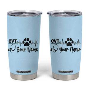 Personalized Vet Tech Tumbler Cup Vet Staff Appreciation Gift Tarot Card Custom Name TB10 Blue Print Your Wear