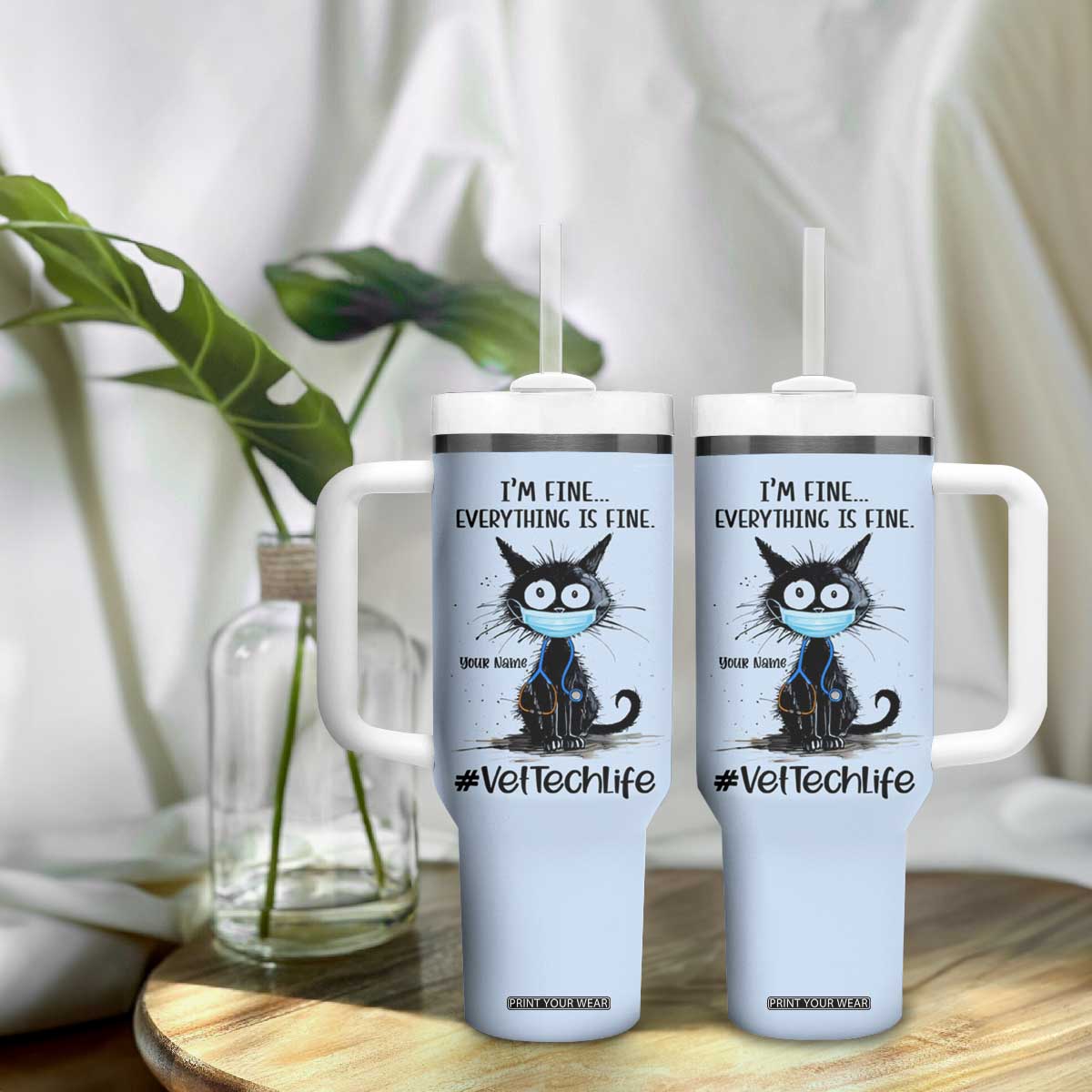 Personalized Veterinarian Vet Tech Tumbler With Handle Custom Name Vet Staff Gift Veterinarian Graduation TB10 Print Your Wear