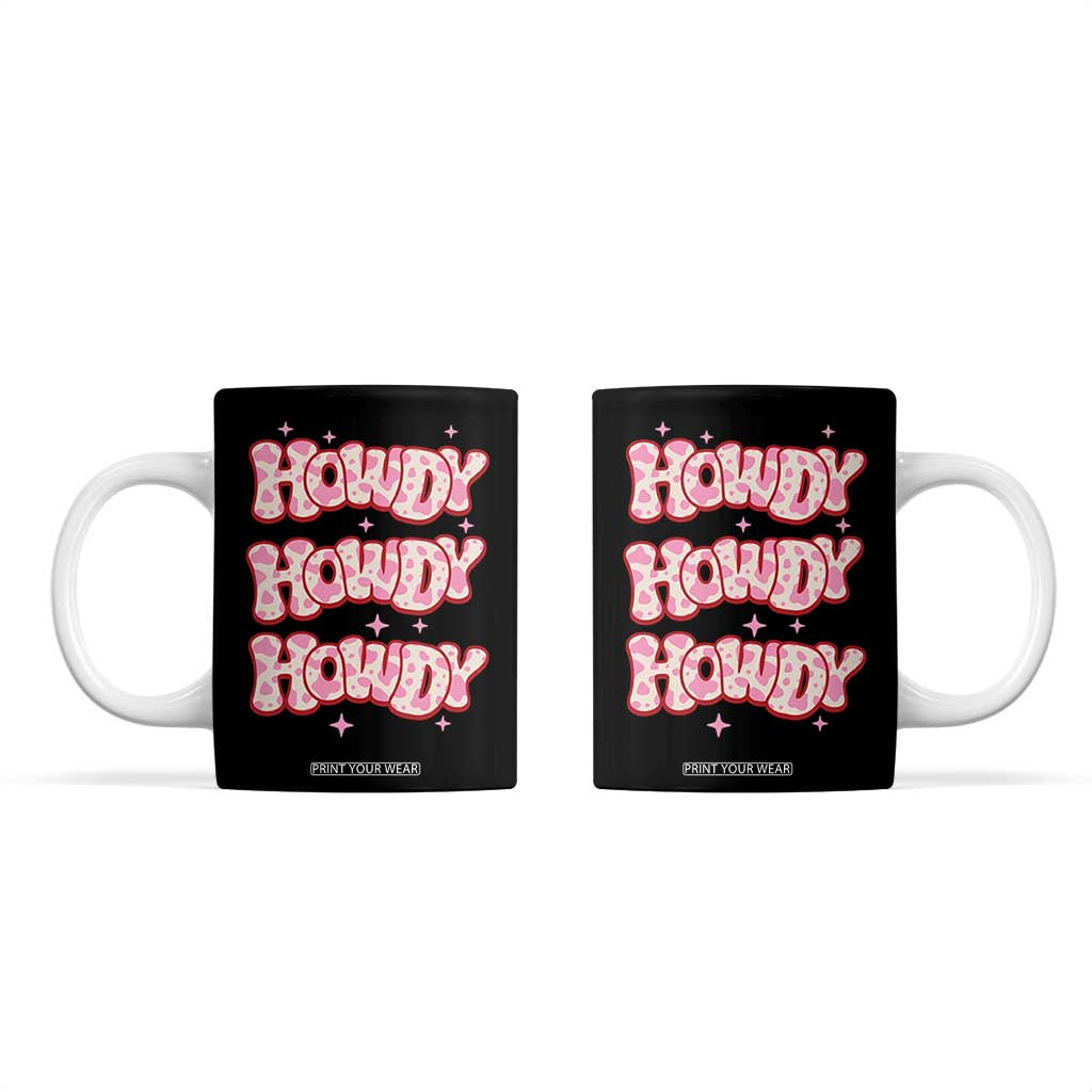 Howdy Cowgirl Coffee Mug Western Girl Country Rodeo Pink Cowgirl TB10 Black Print Your Wear