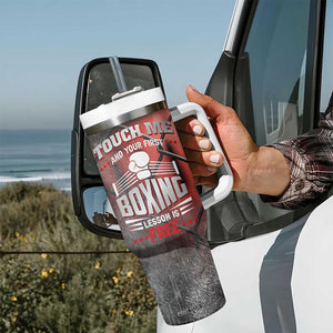 Boxing Gifts Tumbler With Handle Touch Me And Your First Boxing Lesson Is Free TB10 Print Your Wear