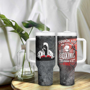 Boxing Gifts Tumbler With Handle Touch Me And Your First Boxing Lesson Is Free TB10 Print Your Wear