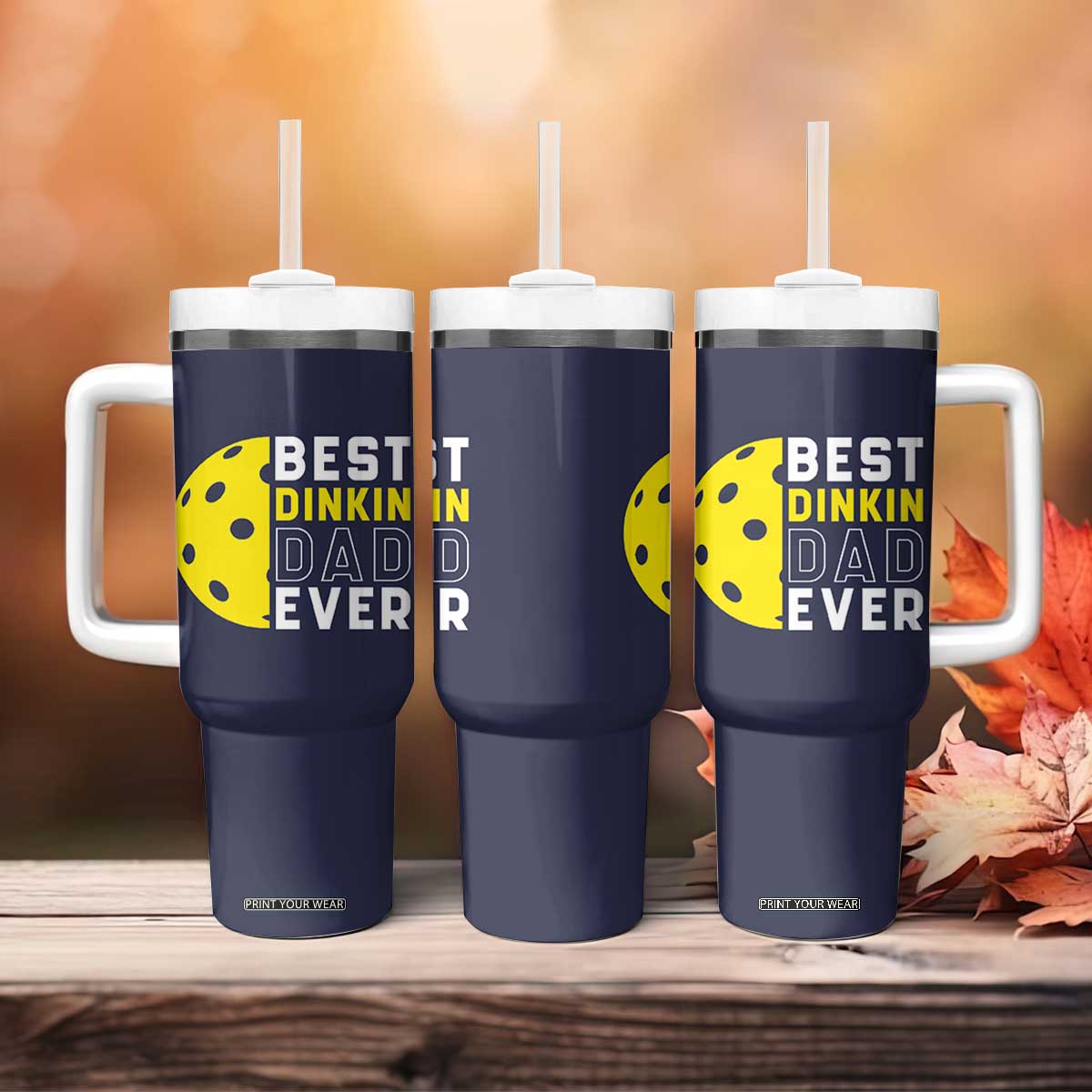 Funny Pickleball Dad Tumbler With Handle Best Dinkin Dad Ever Fathers Day Gift TB10 Print Your Wear