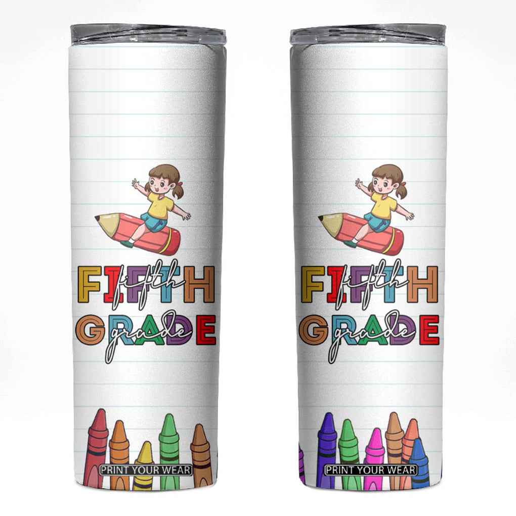 Fifth Grade Skinny Tumbler Teacher Back to School TB10 White Print Your Wear