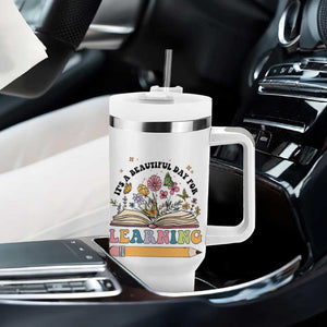 Teacher Gift Tumbler With Handle It's A Beautiful Day For Learning Students TB10 Print Your Wear