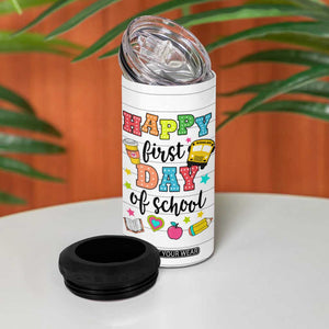 Teacher 4 in 1 Can Cooler Tumbler Happy First Day Of School TB10 Print Your Wear