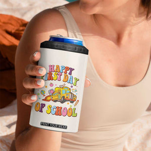 Teacher Gifts 4 in 1 Can Cooler Tumbler Happy First Day Of School TB10 Print Your Wear