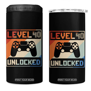 40th Birthday Gifts Vintage 4 in 1 Can Cooler Tumbler Level 40 Unlocked 1984 Video Game TB10 One Size: 16 oz Black Print Your Wear