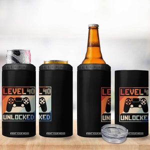 40th Birthday Gifts Vintage 4 in 1 Can Cooler Tumbler Level 40 Unlocked 1984 Video Game TB10 Print Your Wear