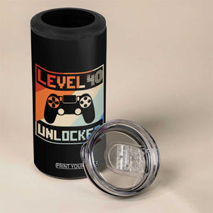 40th Birthday Gifts Vintage 4 in 1 Can Cooler Tumbler Level 40 Unlocked 1984 Video Game TB10 Print Your Wear